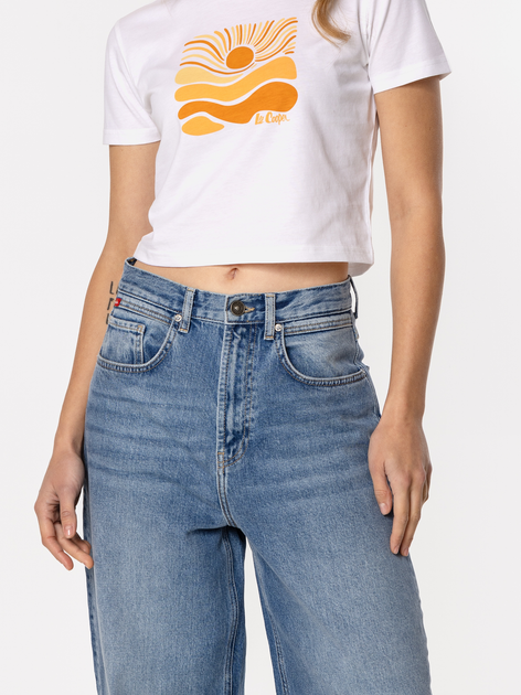 Футболка бавовняна коротка жіноча Lee Cooper Sun-1160 XL Біла (5905991729358) - зображення 4