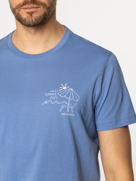 T-shirt męski basic bawełniany Lee Cooper Summer-1145 M Niebieski (5905991727613) - obraz 4