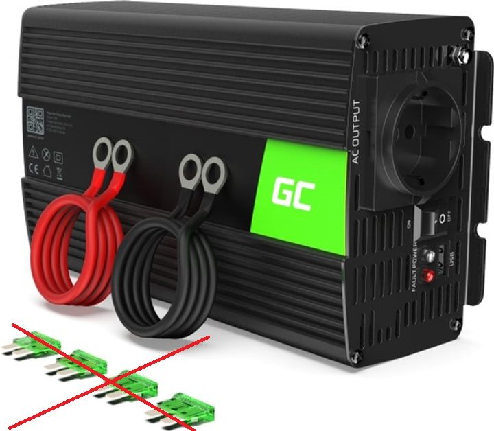 Інвертор Greencell 24В/230В 1000Вт/2000Вт Чиста синусоїда (INV18) (955555905770283) - Уцінка - зображення 2