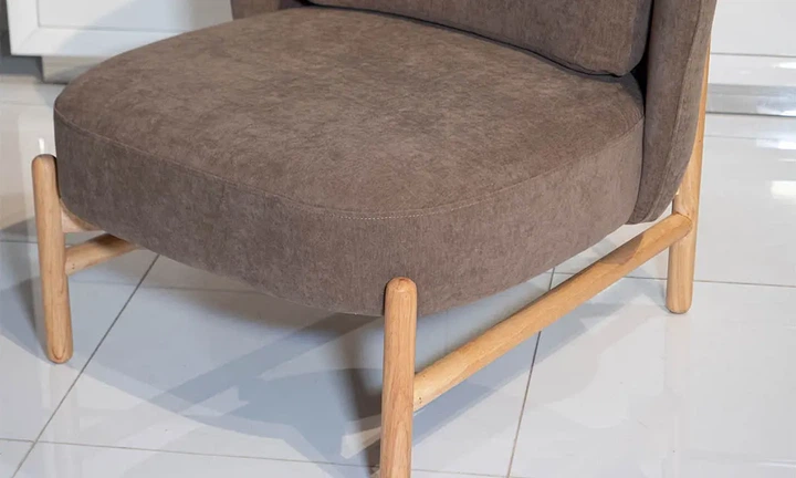 Крісло Вуді масив дерева сидіння тканина 830x820x790 коричневий - изображение 2