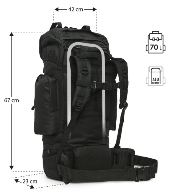 Рюкзак тактичний Nils Camp Eagle NC3901 70L Чорний (5908261681851) - зображення 11