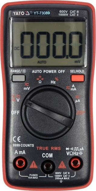 Miernik cyfrowy YATO wyświetlacz lcd true rms zakres do 9999 (YT-73089) (5906083072833) - obraz 3