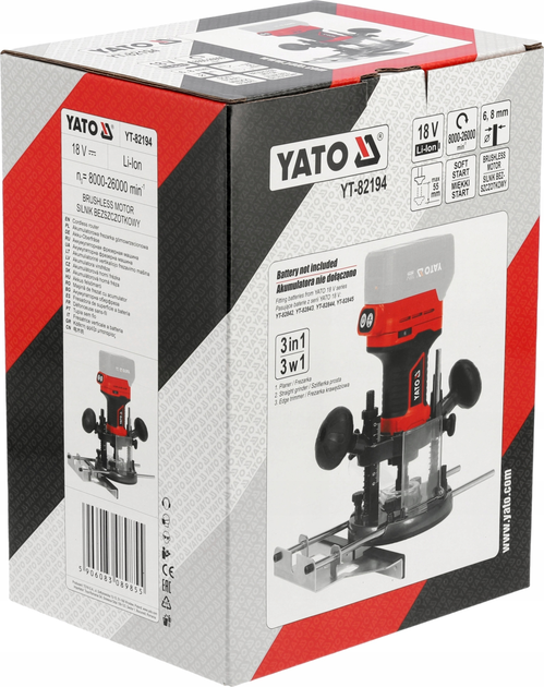 Router ręczny YATO Li-Ion 18 V bez akumulatora YT-82194 (5906083089855) - obraz 1