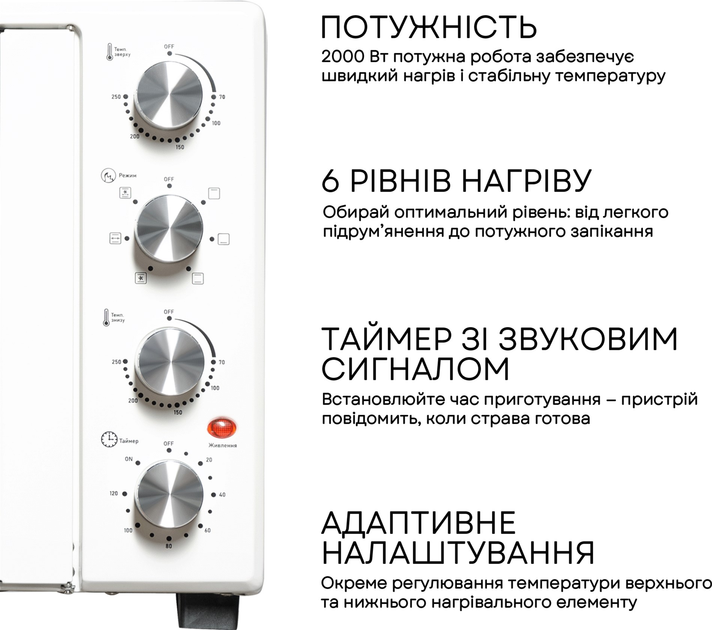 Електрична піч LIBERTON LEO-500 White - зображення 4