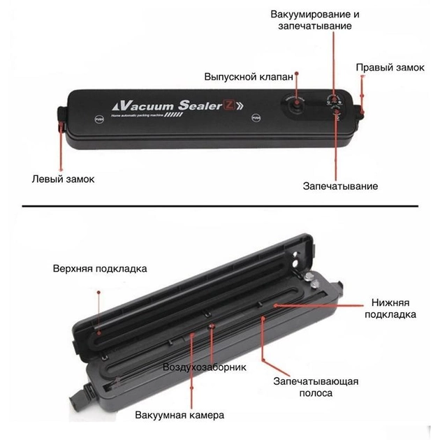 Вакуумный упаковщик вакууматор для еды Vacuum Sealer Z - изображение 4