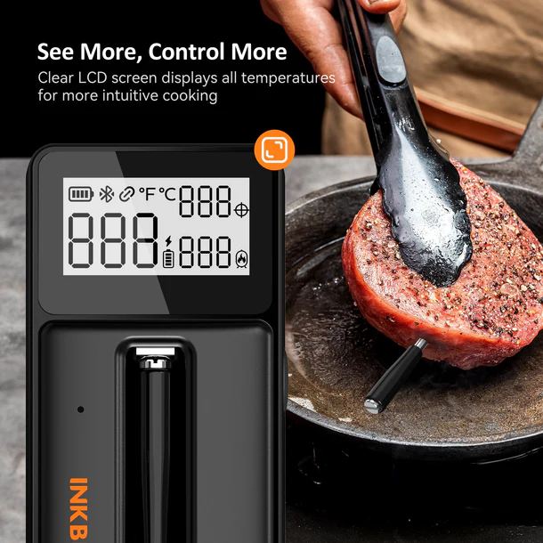 BBQ термометр Inkbird INT-21-B цифровий із Bluetooth 5.4 кулінарний на 1 бездротовий щуп - Фото 8 BBQ термометр Inkbird INT-21-B цифровий із Bluetooth 5.4 кулінарний на 1 бездротовий щуп - изображение 8
