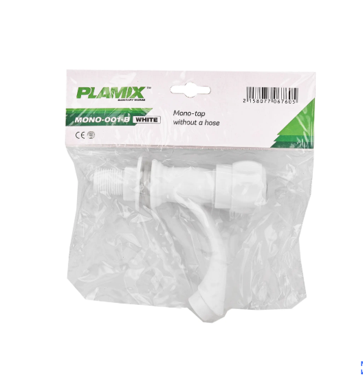 Кран для холодной воды Plamix Mono-001-B белый ABS-пластик (PM0676) - изображение 5