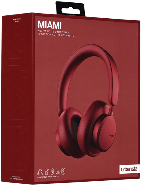 Słuchawki Urbanista Miami Hybrid ANC Ruby Red (7350088303849) - obraz 8