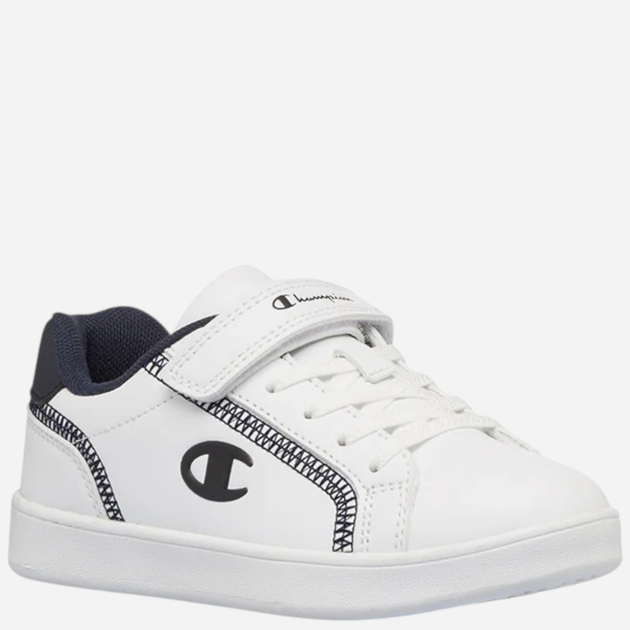Buty sportowe dziecięce dla dziewczynki na rzepy Champion Alex B PS S32861-WW002 30 (12.5C US) Białe/Czarne (8058132521032) - obraz 2