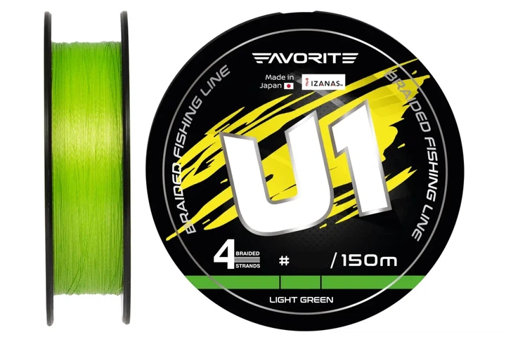 Шнур Favorite U1 PE 4x 150м (light green) #1.2/0.191мм 16lb/7.2кг (3200313007) - Фото 1 Шнур Favorite U1 PE 4x 150м (light green) #1.2/0.191мм 16lb/7.2кг (3200313007) - изображение 1