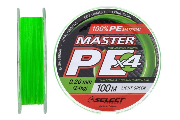 Шнур Select Master PE 100м/ 0.20мм 24кг (салатовый) (3200202017) - Фото 1 Шнур Select Master PE 100м/ 0.20мм 24кг (салатовый) (3200202017) - изображение 1