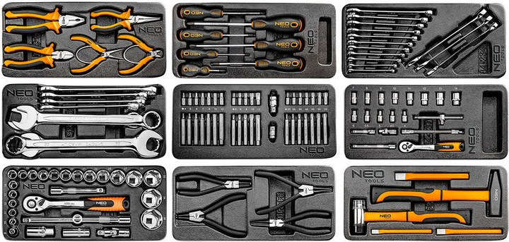 Шафа з інструментами NEO Tools 7 шухляд 129 предметів 84-222-9 (5907558426441) - зображення 4