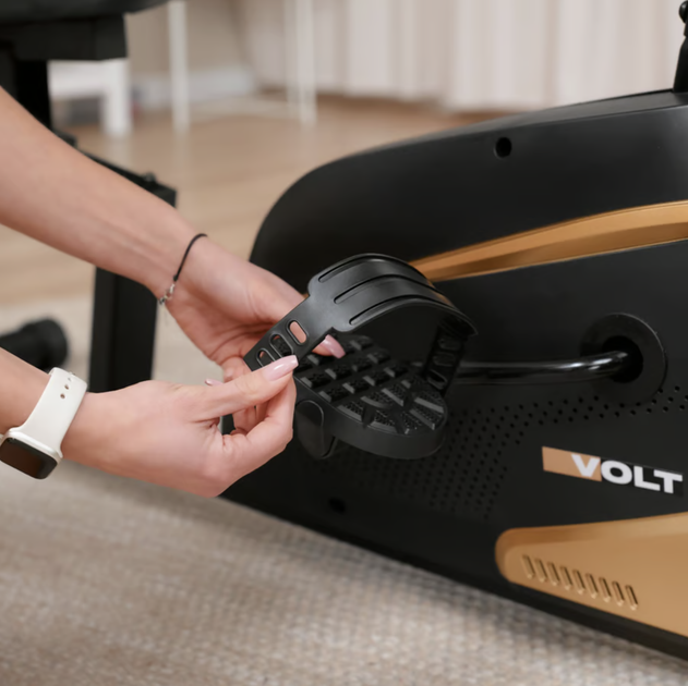 Горизонтальный велотренажер Hop-Sport HS-045L Volt магнитный золотистый - изображение 12