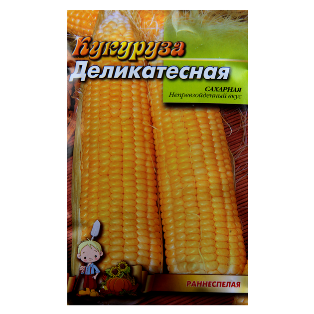 Семена Кукуруза Деликатесная 30 г раннеспелая большой пакет - Фото 1 Семена Кукуруза Деликатесная 30 г раннеспелая большой пакет - изображение 1