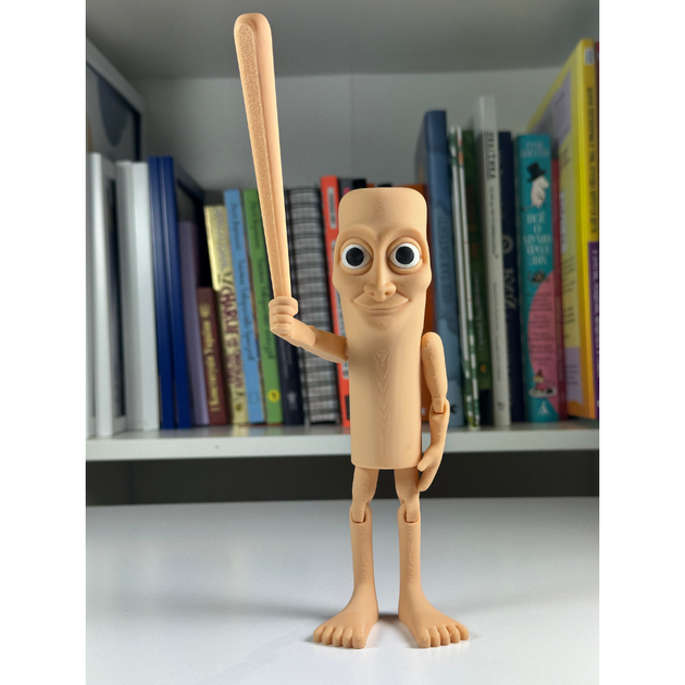 Фигурка Тун Тун Тун Сахур - 3D мем из TikTok, подвижная, с бейсбольной битой - Фото 3 Фигурка Тун Тун Тун Сахур - 3D мем из TikTok, подвижная, с бейсбольной битой - изображение 3
