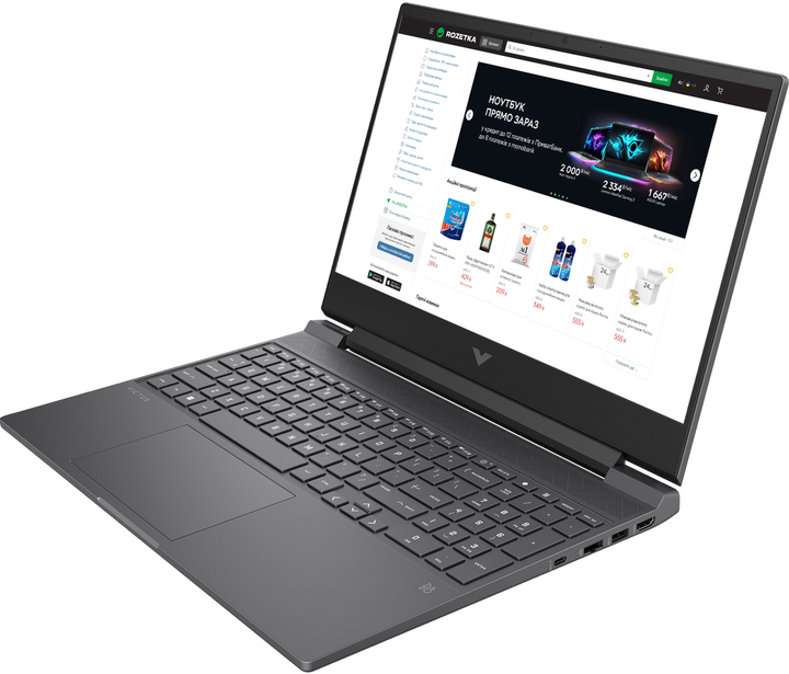 Ноутбук HP Victus Gaming Laptop 15-fa1031ua (BM0P8EA) Mica Silver / 15.6" IPS / Intel Core i5-12500H / RAM 16 ГБ / SSD 512 ГБ / RTX 4060, 8 ГБ - зображення 4