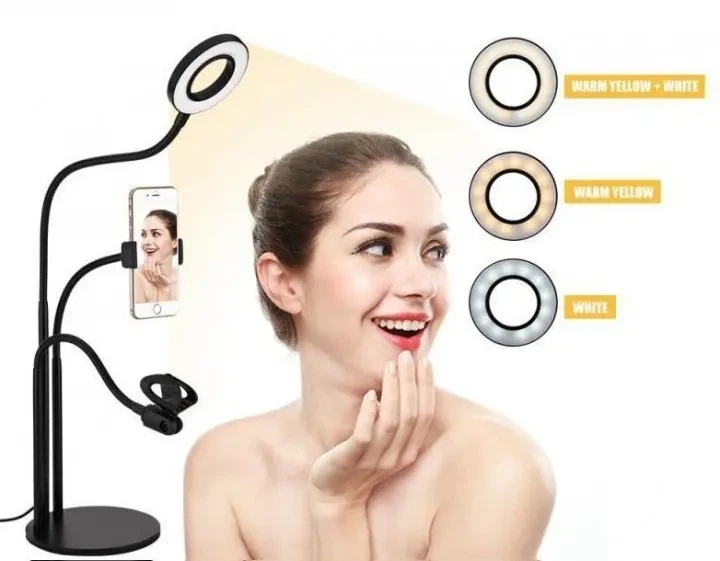 Набор блогера 3в1 Гибкий штатив с Led кольцом Ring Light + держатели для телефона и микрофона на подставке - изображение 3