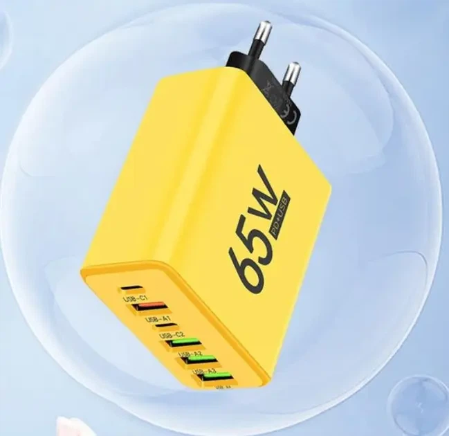 Зарядное устройство для телефона (65W), 1xUSB + 2хType-C / Адаптер для зарядки / Быстрая зарядка для смартфона - изображение 9