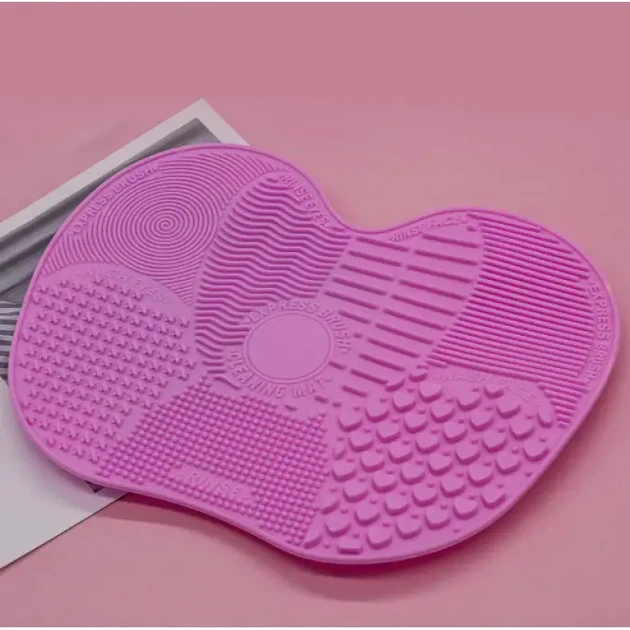 Силіконовий килимок для очищення пензлів Brush Spa, рожевий - зображення 5