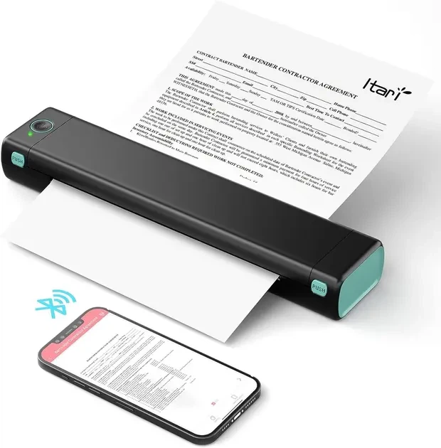 Портативный термопринтер M15 черный Bluetooth USB Type-C 210x297 мм A4 - изображение 2