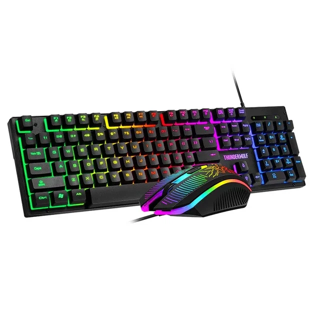 Игровой комплект клавиатура и мышь наушники коврик 4в1 Linmoni TF-400 Kit с RGB подсветкой для геймеров - изображение 8