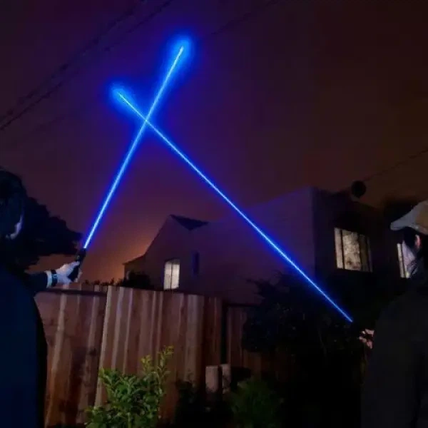 Лазерная указка (лазерный целеуказатель) 10000Мвт синяя с насадками Laser Blue YXB 008 - изображение 5
