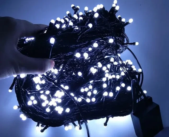 Светодиодная Гирлянда нить 401 led RGB разноцветная (черный провод) - изображение 3