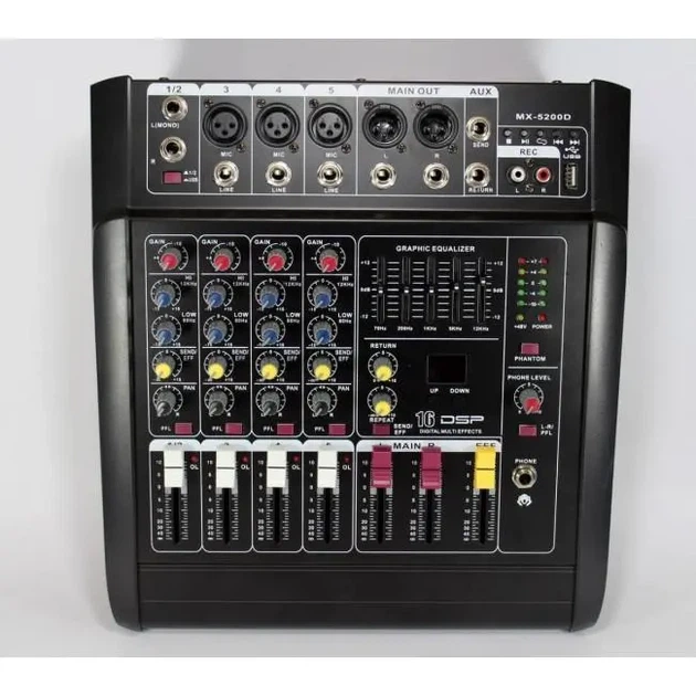 Аудио микшер Mixer BT 5300D 4ch активный частотный диапазон 5-100Гц-20кГц - Фото 5 Аудио микшер Mixer BT 5300D 4ch активный частотный диапазон 5-100Гц-20кГц - изображение 5