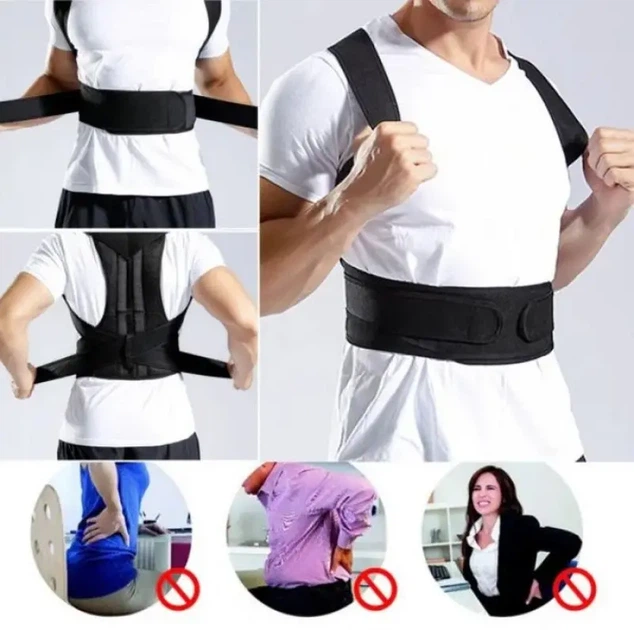 Грудопоясничный корсет корректор правильной осанки Back Pain Need Help Черный для ровной спины от сутулости - Фото 5 Грудопоясничный корсет корректор правильной осанки Back Pain Need Help Черный для ровной спины от сутулости - изображение 5