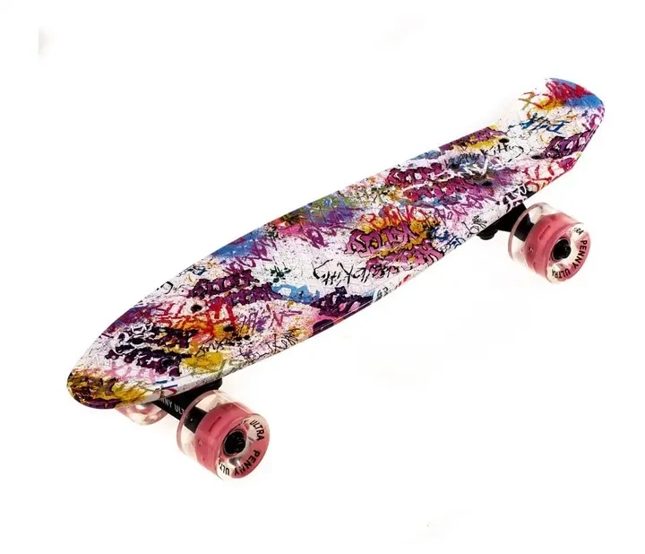 Пенни борд Penny Board Fish Skateboards 22" ABEC-7 с светящимися колесами, синий - Фото 11 Пенни борд Penny Board Fish Skateboards 22" ABEC-7 с светящимися колесами, синий - изображение 11
