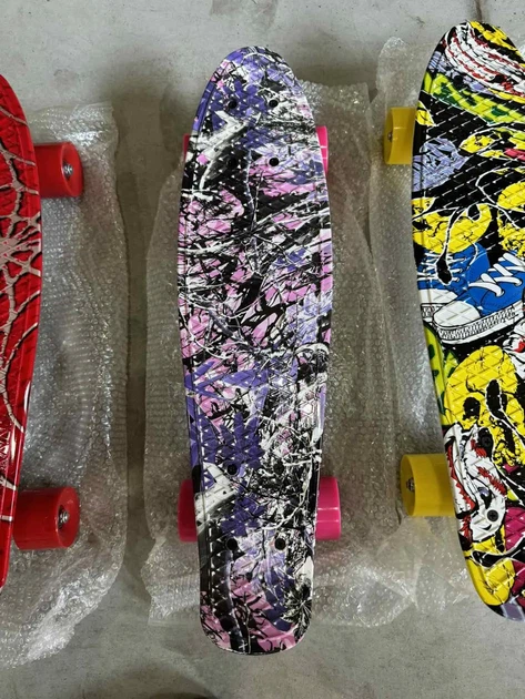 Пенни борд Penny Board Fish Skateboards 22" ABEC-7 с светящимися колесами, синий - Фото 6 Пенни борд Penny Board Fish Skateboards 22" ABEC-7 с светящимися колесами, синий - изображение 6