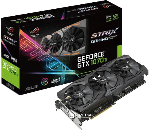ASUS ROG STRIX GTX 1070 Ti 動作確認済み Видеокарта Asus PCI-Ex GeForce GTX 1070 Ti ROG Strix 8GB GDDR5