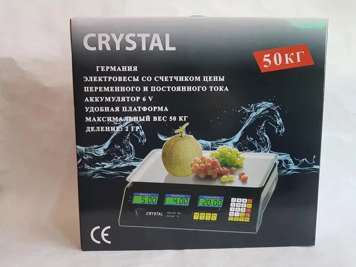 Весы Crystal 50 kg электронные настольные весы с калькулятором торговые - изображение 3