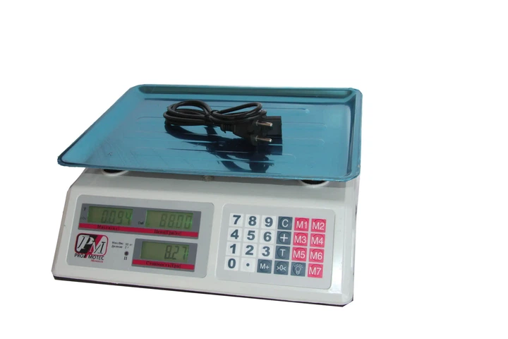 Весы торговые электронные со счетчиком цены на 50 кг. PM 5051 Promotec с аккумулятором 6 вт - изображение 4
