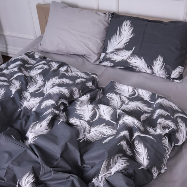 Підковдра MirSon Бязь 17-0591 Feathers Black 220х240 см від Rozetka на платформі USKIDKA Акція на Підковдра MirSon Бязь 17-0591 Feathers Black 220х240 см від Rozetka