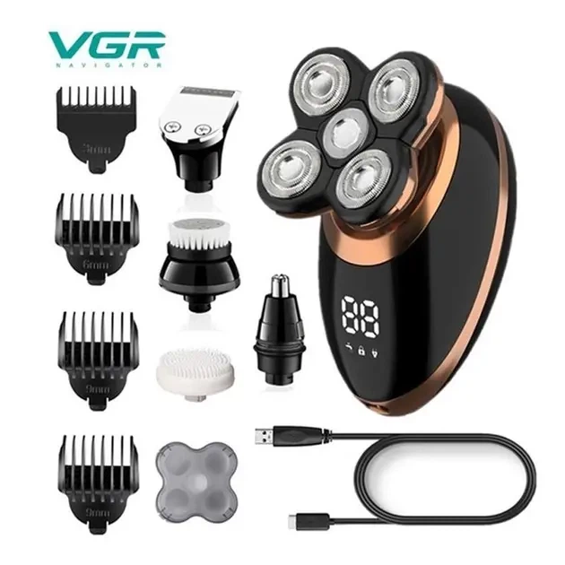 Бритва 5 в 1 VGR V-316 водонепроницаемая аккумуляторная с led дисплеем 2 часа зарядки 50 минут работы - Фото 6 Бритва 5 в 1 VGR V-316 водонепроницаемая аккумуляторная с led дисплеем 2 часа зарядки 50 минут работы - изображение 6