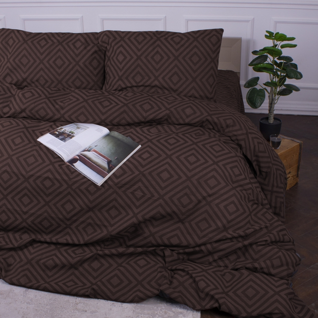 Акція на Підковдра MirSon King Size 220х240 см Ranforce Elite 17-0624 Geometry Brown від Rozetka