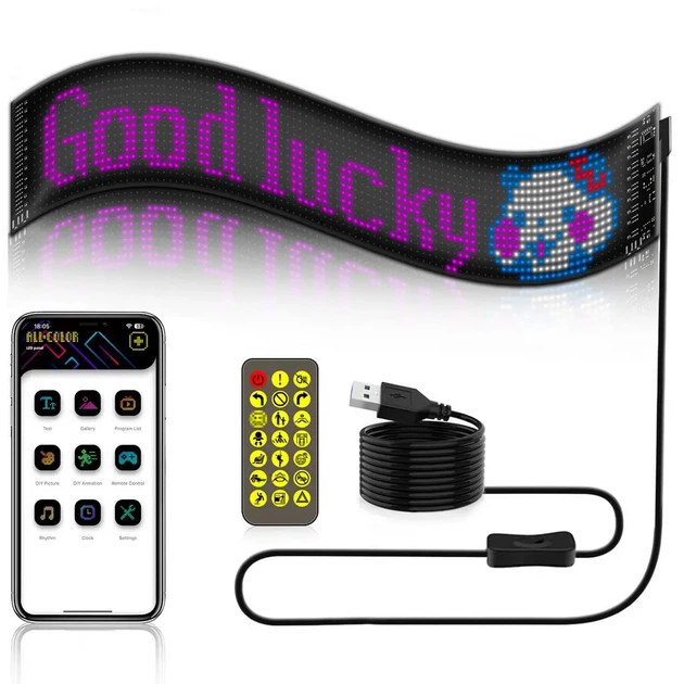 Гибкий экран LED Matrix Panel APP Wi-Fi RGB 120*595мм IP65 яркость регулируемая - изображение 3