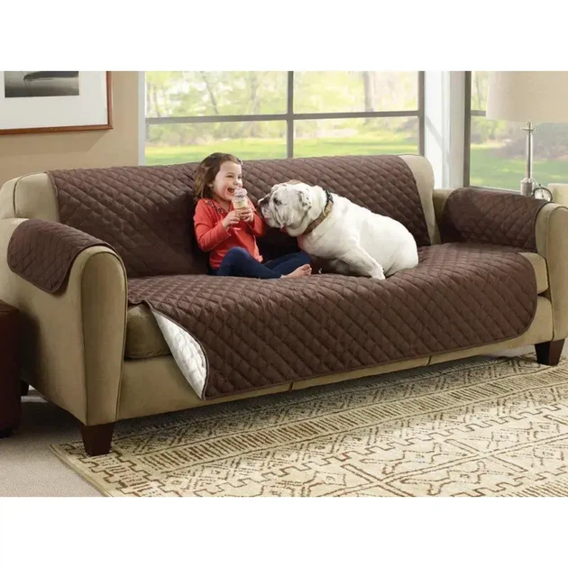 Стеганое покрывало-накидка на диван двухстороннее Couch Coat - изображение 4