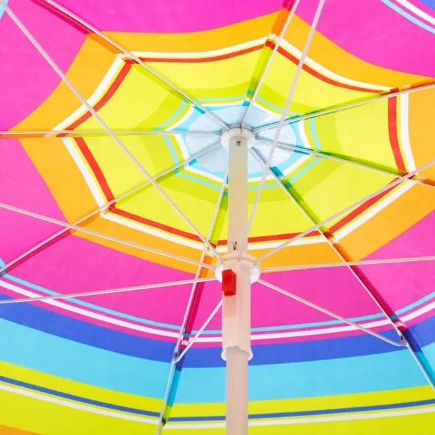 Парасолька пляжна посилена з нахилом Umbrella Best сонцезахисна з кріпленням спиць для будинку дачі пляжу від сонця та дощу 180см - зображення 5