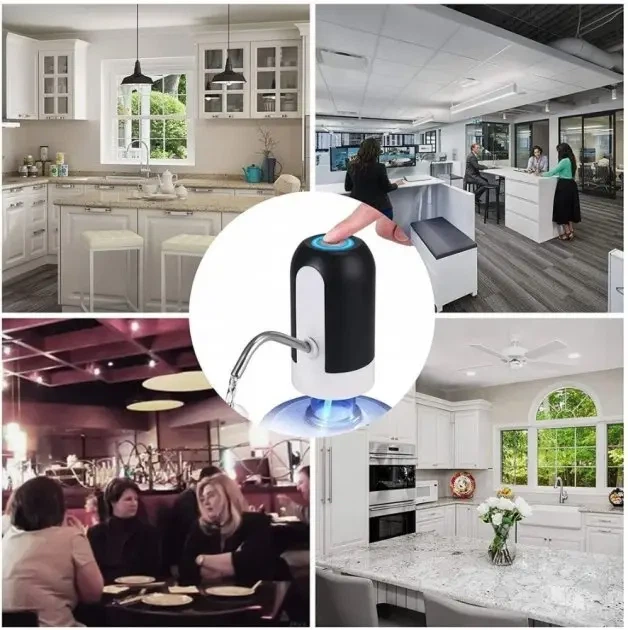 Электрическая помпа для бутилированной воды Automatic water dispenser с подсветкой на бутыль 19 л Черный - изображение 5