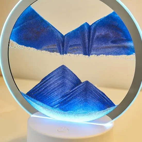Настільна LED лампа нічник RGB Пісочний годинник 3D Sandscape. Картина Рухомий пісок - зображення 2