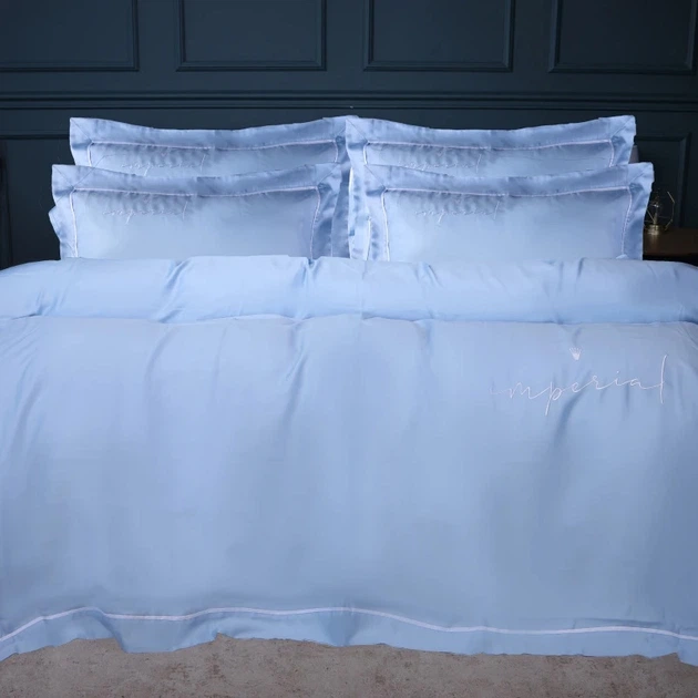 Комплект постельного белья Mirson Полуторный 143х210 см Imperial Tencel №04 Blue (2200010754261) - Фото 3 Комплект постельного белья Mirson Полуторный 143х210 см Imperial Tencel №04 Blue (2200010754261) - изображение 3