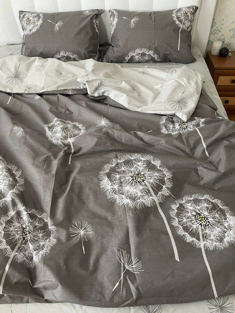 Комплект постельного белья Sweet-Dream Одуванчик 150 х 215 см полуторный серый - Фото 4 Комплект постельного белья Sweet-Dream Одуванчик 150 х 215 см полуторный серый - изображение 4