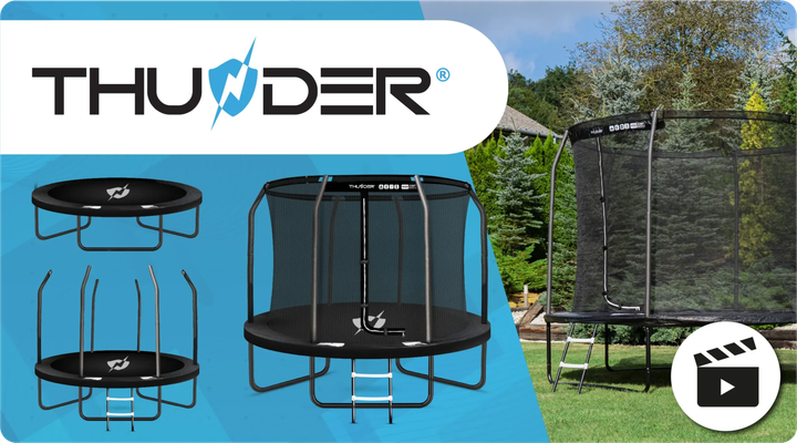 Батут THUNDER INSIDE ELITE з внутрішньою сіткою 6 футів 183 см чорний - изображение 8