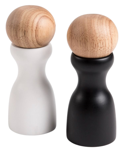 Zestaw młynków do soli i pieprzu Homla Newgrind 15.5 x 6 cm 2 szt Czarny / Biały (5906496722127) - obraz 1