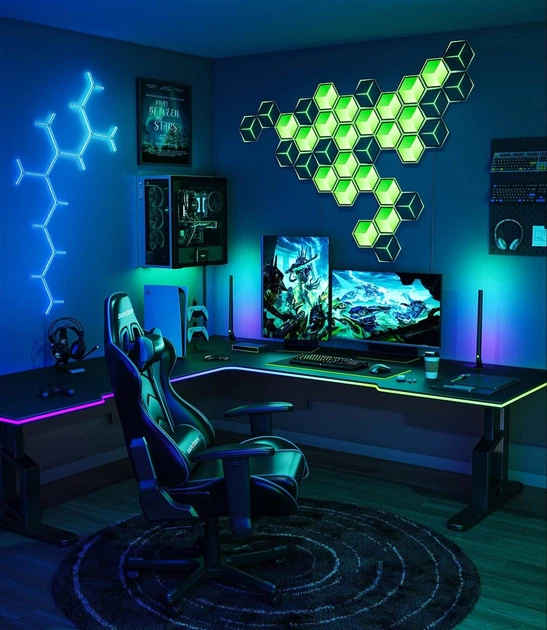 Набір настінних світильників Govee H606A Glide Hexagon Light, 7, RGBIC, WI-FI/Bluetooth Білий (6974316998662) - зображення 7