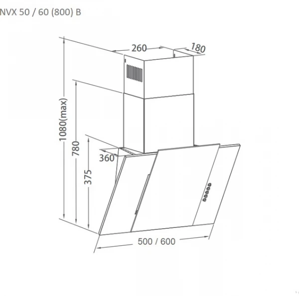 Вытяжка pyramida nvx 60 (800) b xbl - изображение 7