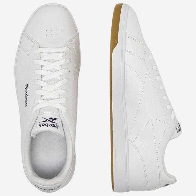 Sneakersy męskie z eko skóry Reebok Court Clean 100074368 44 (9.5UK) Białe z niebieskim (1200143033265) - obraz 5