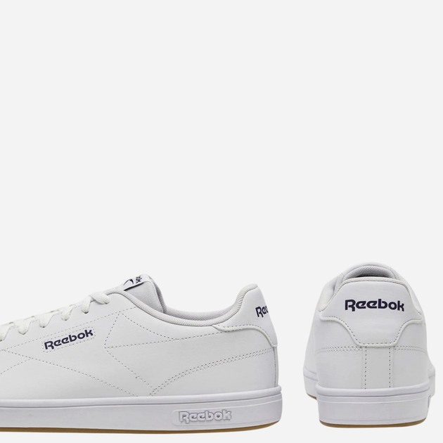 Sneakersy męskie z eko skóry Reebok Court Clean 100074368 41 (7.5UK) Białe z niebieskim (1200143033135) - obraz 3